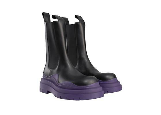 bottega purple and black boot