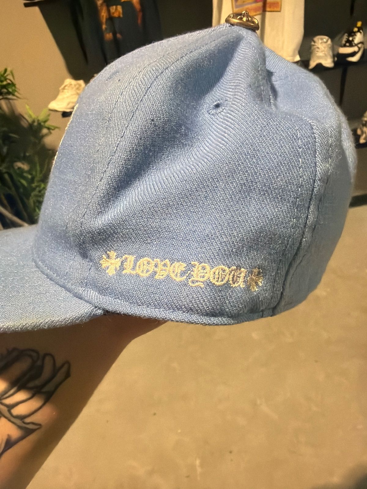 Chrome Hearts Love You Blue Hat