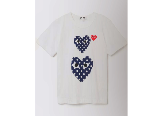 double polka heart navy cdg